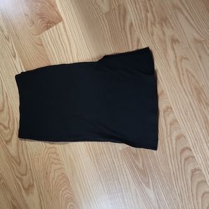 Black Ribbed Double-slit Pencil Skirt Size   10/11